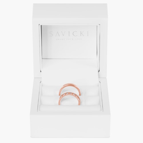 Obrączki ślubne: różowe złoto, płaskie, 3 mm